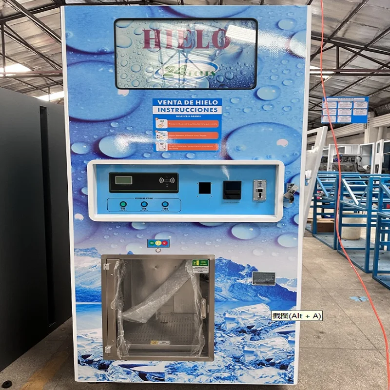Full Auto Self Service Ice Maker Vending Machine Industrial Ice Making Machine 450kg Per Day Bagging and Sealing Ice Vending