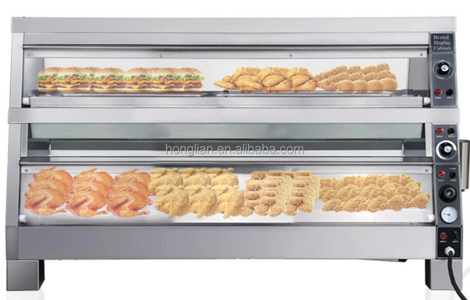 Food Warming Showcase /kfc Food Display Warmer / Fried Chicken Warmer Buy Electric Glass Food