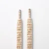 Striped khaki plush shoelaces