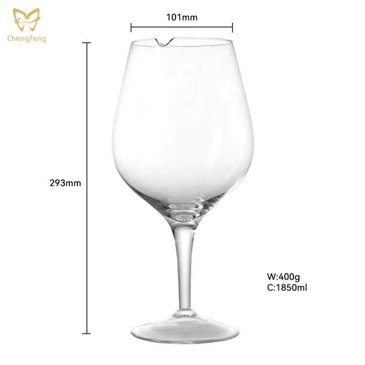 YASCHMO Bicchieri Da Vino Giganti In Cristallo Soffiato A Mano – Set Da 4, 850g, Senza Piombo, Regalo Di Lusso