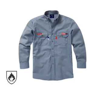 CE Certificate Fireproof Long Sleeve Button Down FRC Welder Custom Welding FR Work Fire Retardant Flame Resistant Shirt for Men