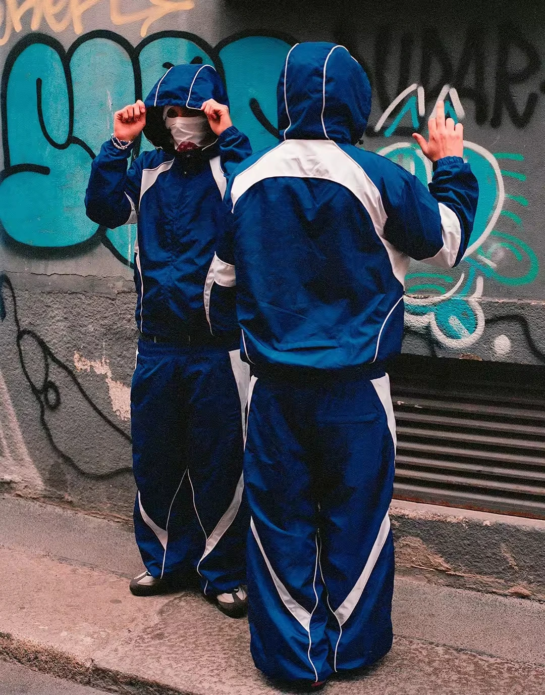 Salati 3D Puff Printing 100% Cotton French Terry Sportswear Reflective Tracksuit Reflective Tracksuit gallery 3