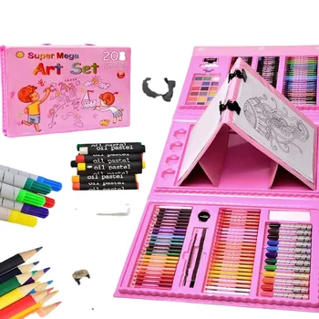 ミニアート作品3点セット 子供のための208 PCS両面三つ折りイーゼル描画アートキット| Alibaba.com