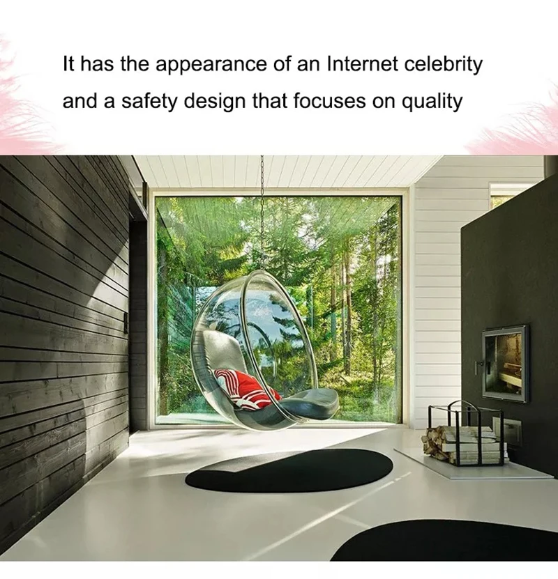 Outdoor Acrylic Egg Chair Swing Hanging Egg Chair Garden Single Swings