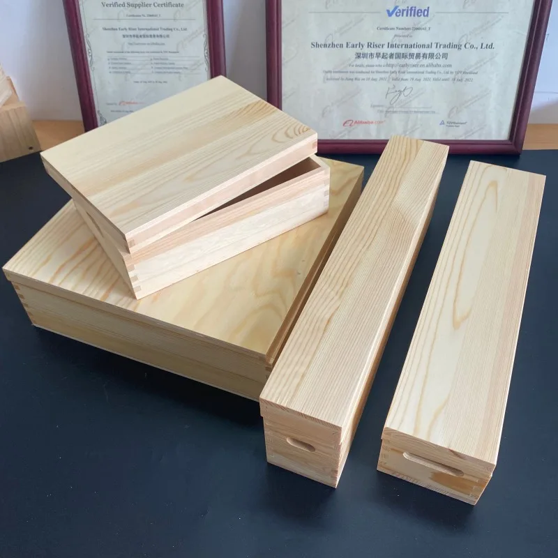 Early Riser Multi Size Silicone Soap Mold With Wooden Box Rectangle Wood Soap Mould With Silicone Inner Liner High Quality