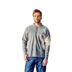 Wholesale NFPA2112 Knitted Work Blue Long Sleeve Safety FRC Batton Flame Retardant Fire Resistant Welding FR Shirts