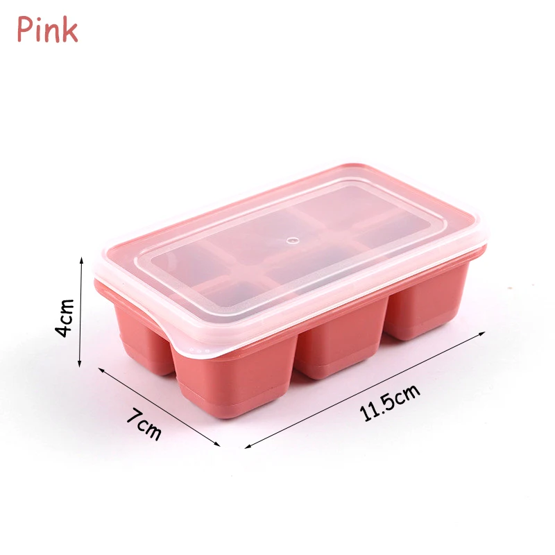 Silicone Ice Cube Mould With Lid 6 Grid Soft Bottom Ice Cube Mold ...