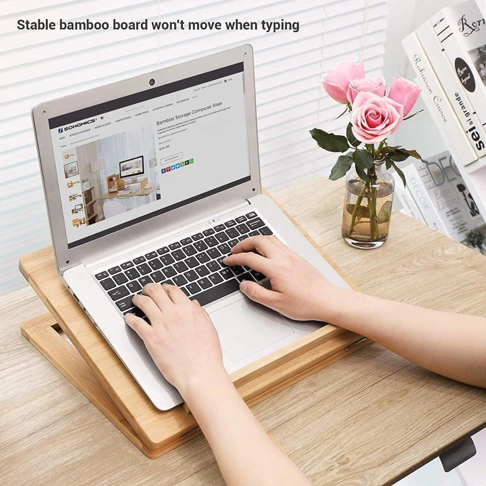 Складной регулируемый по высоте бамбуковый Складной Портативный Регулируемый Настольный держатель для ноутбука Подставка для подставки