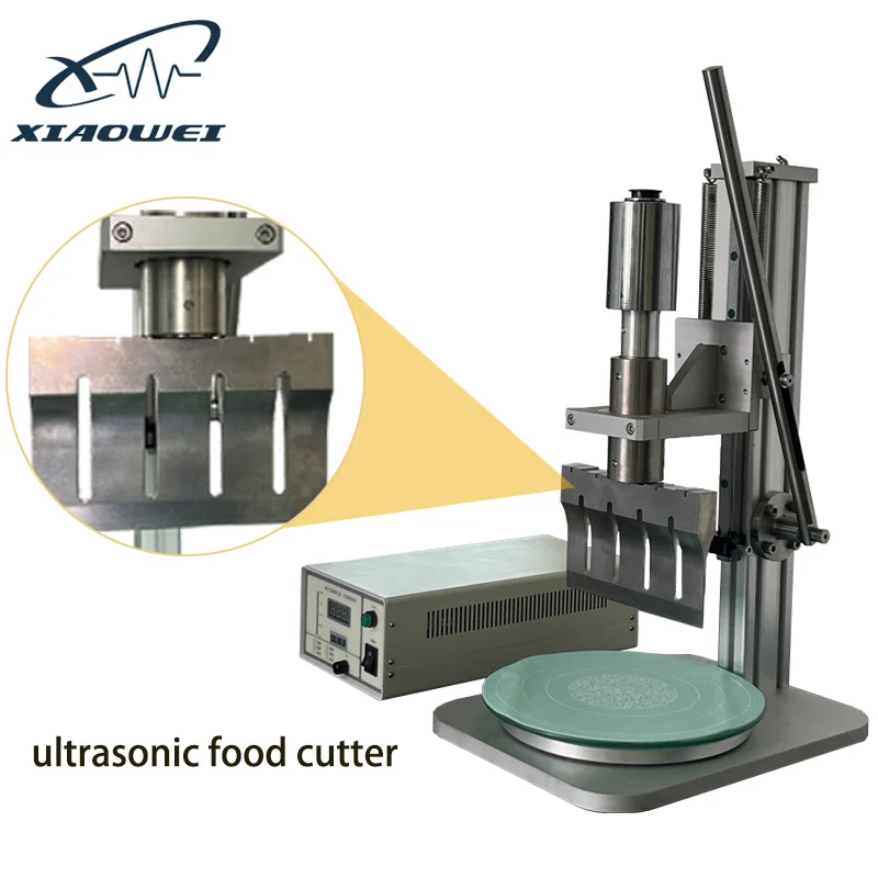 Xiaowei 20khz Ultrasonic Food Cutter Meat Pastry Cake Cheese Toast Candy Round  Ultrasonic Cutting Machine