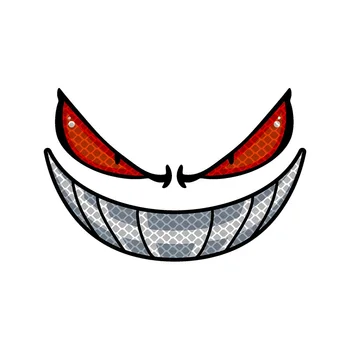 Devil Cartoon Eyes Electric Vehicle Reflective Car Sticker Personalized Creative Warning Motorcycle Helmet Decoration