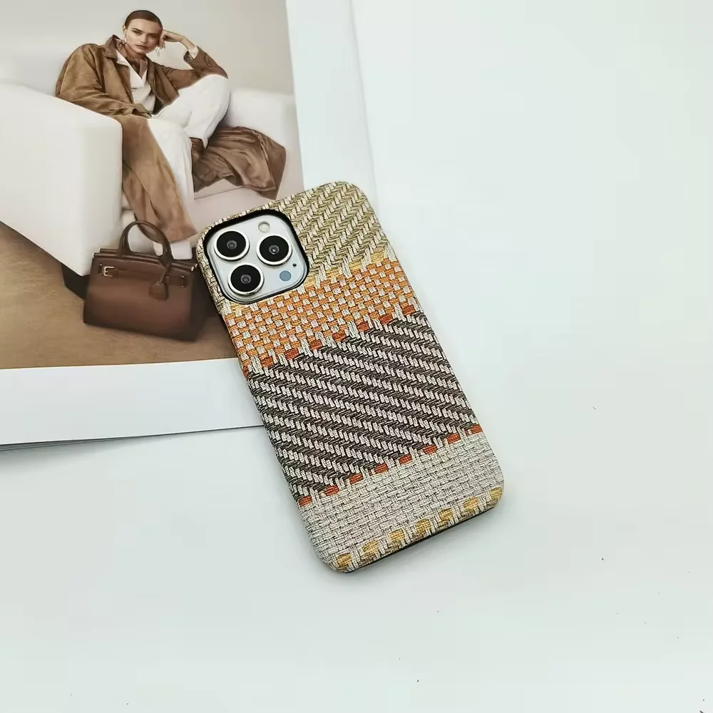 Finewoven Style Phone Case Cover With Fashionable Woven Pattern Design For Iphone 16 15 14 13 12 11 Plus Pro Max