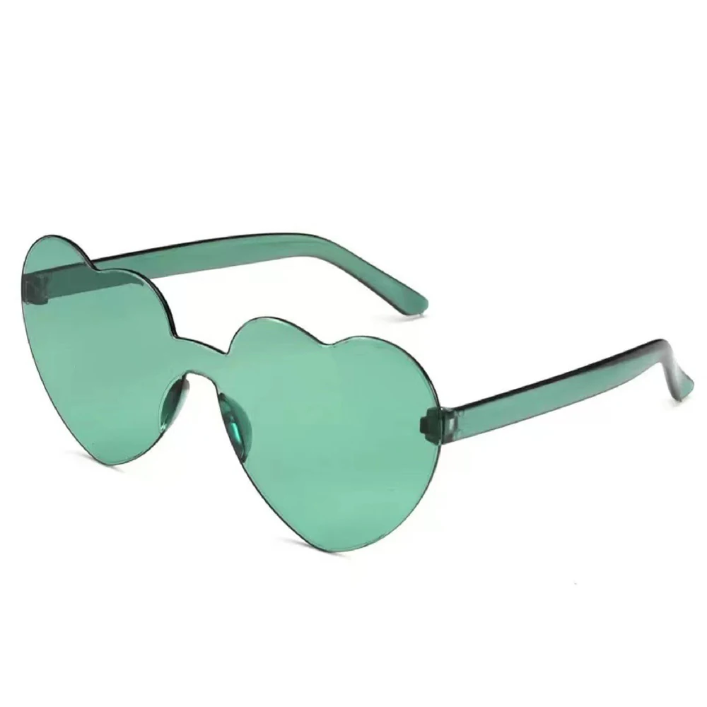 AI-MICH Love Heart Shape Sunglasses Women Rimless Frame Tint Clear