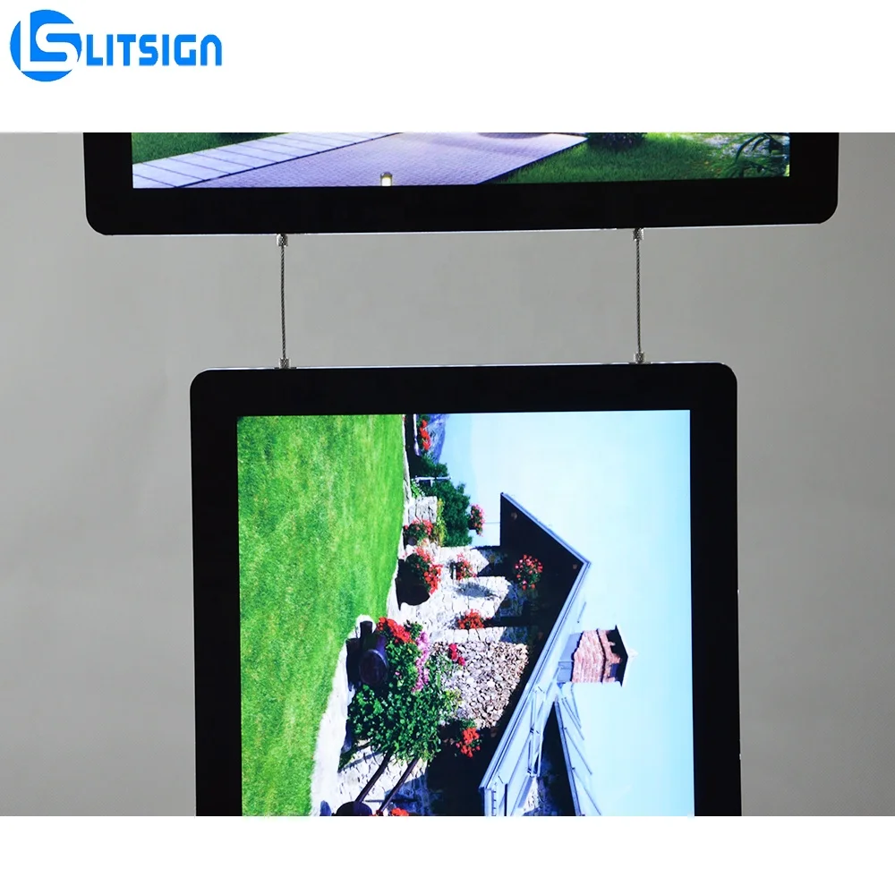 Австралия рамка дисплей a3 Пластиковый магнитный настенный светодиодный подвесной акриловый держатель постера a4