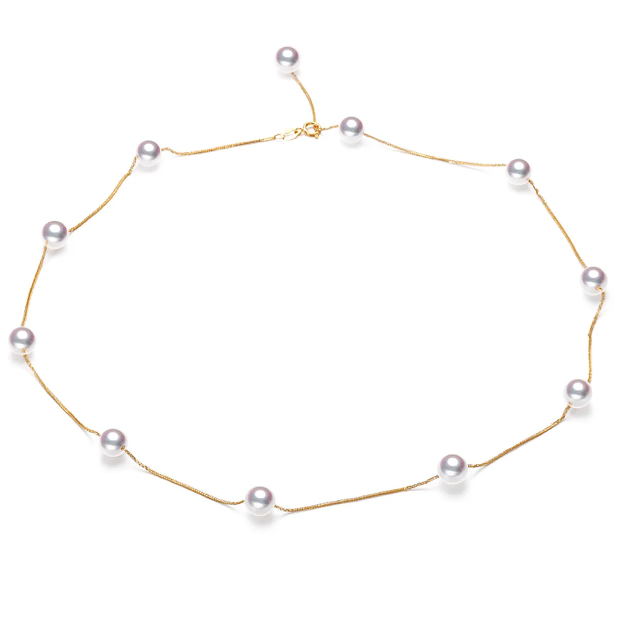 18K Gold Gypsophila Necklace AU750 Color Gold Natural Freshwater Pearl Chopin Clavicle Chain Light Luxury High-Grade