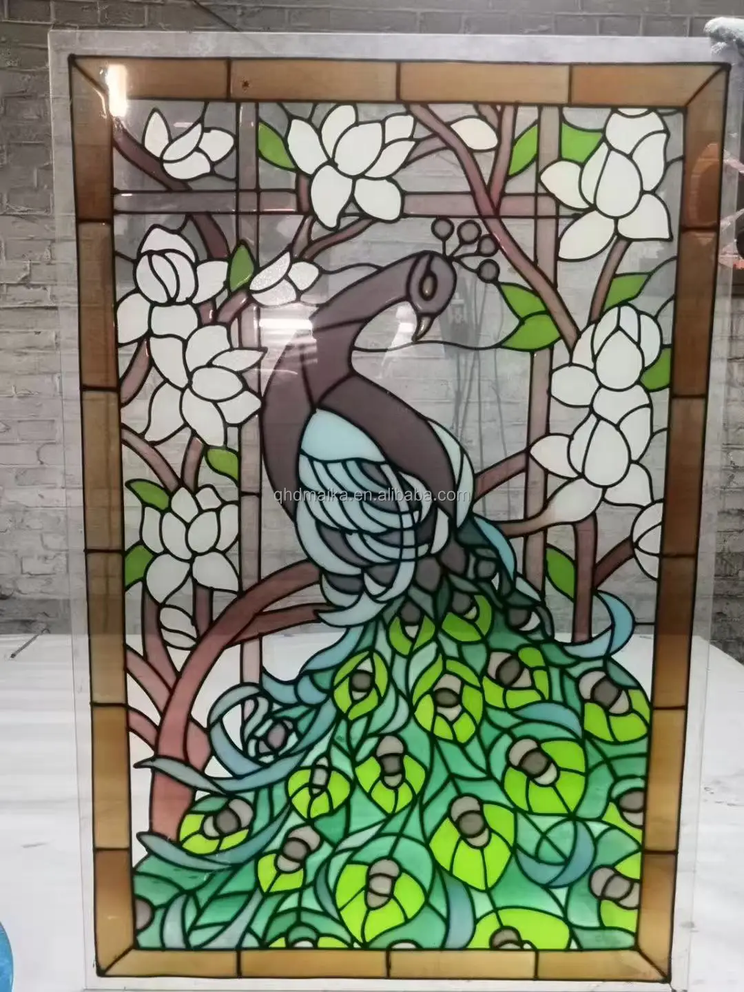 Bevel Edge Stain Glass Insert Church Colored Stained Glass for Door and Window Decor Art Glass for Decorative