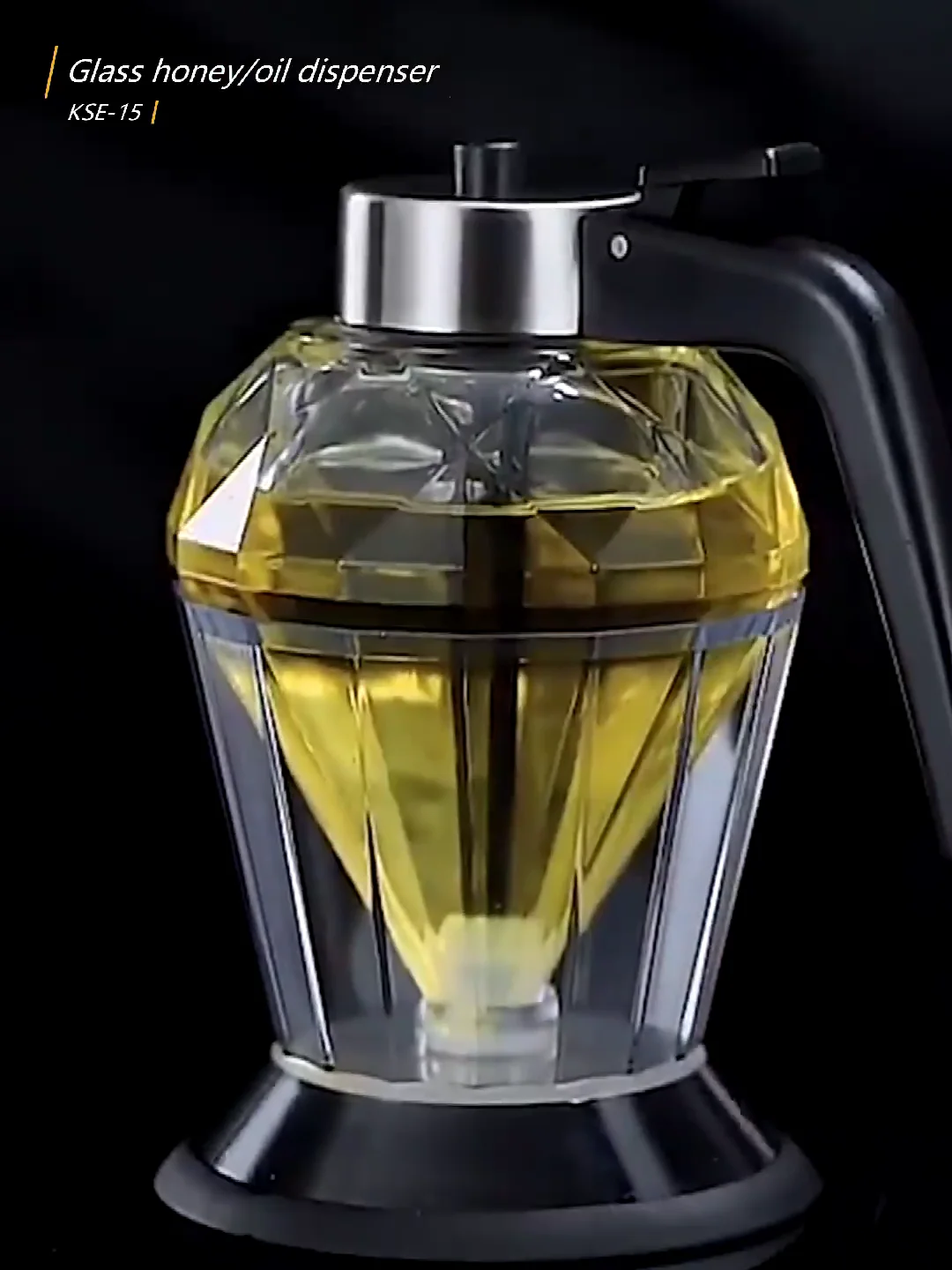 Wholesale Reusable Syrup Pourer Decanter Server Crystal Glass Honey