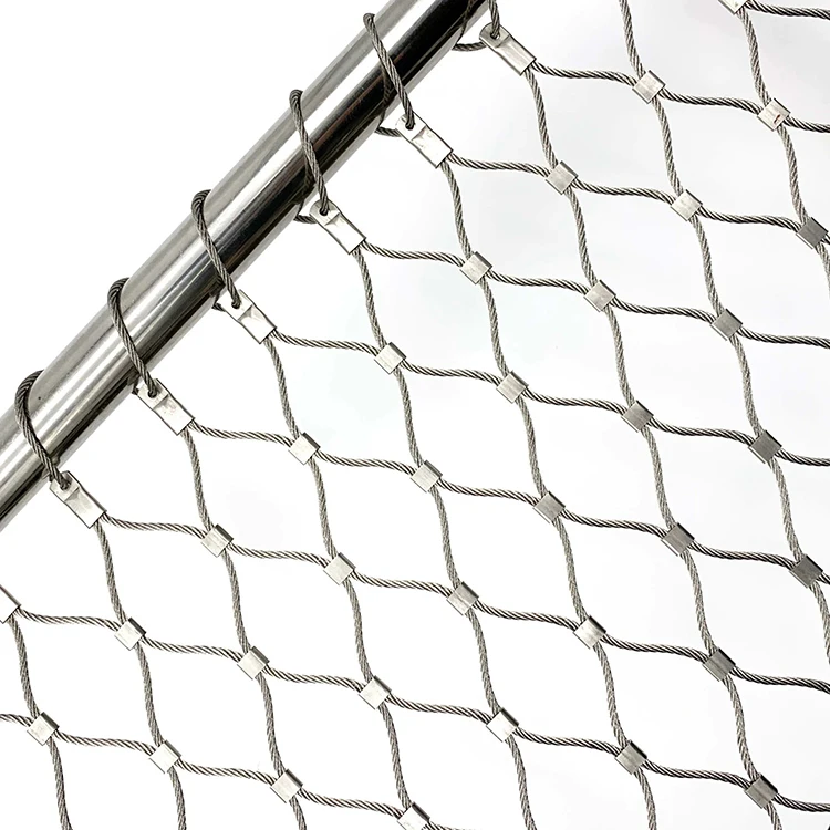 Stainless Steel Plain Weave Wire Rope Mesh Net for Balustrade with Woven Style