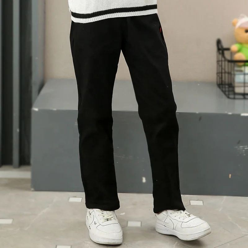 Wholesale New Stylish Loose Straight Super Soft School Uniform Cotton Casual Plain Khaki Pants With Pockets