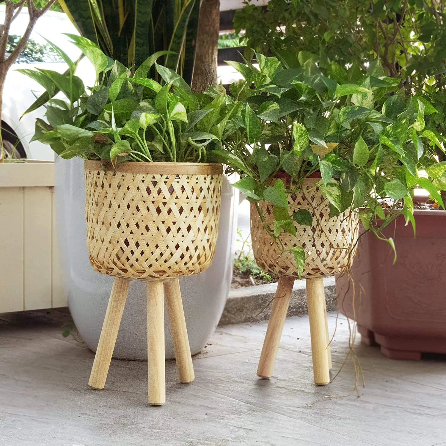 Modern Design Bamboo Flower Pot Plant Pot 100 Natural Bamboo Basket