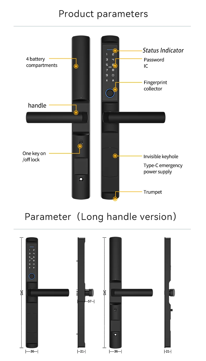 2585 Mortise Aluminum Narrow Frame Sliding Door Electronic Lock Card ...