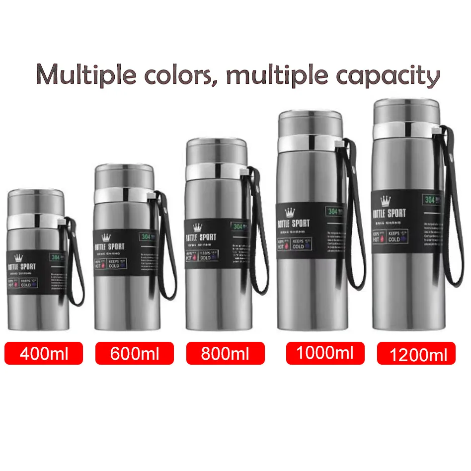 1000/800/600ml Thermos Cup Vacuum Flask 316 Stainless Steel Large