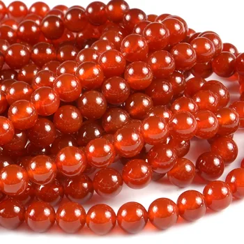 Red Agate Stone Bead Ready to Ship Round Semi-Precious Gemstone Loose Beads For Jewelry Making