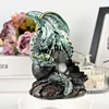 Green resin dragon holder