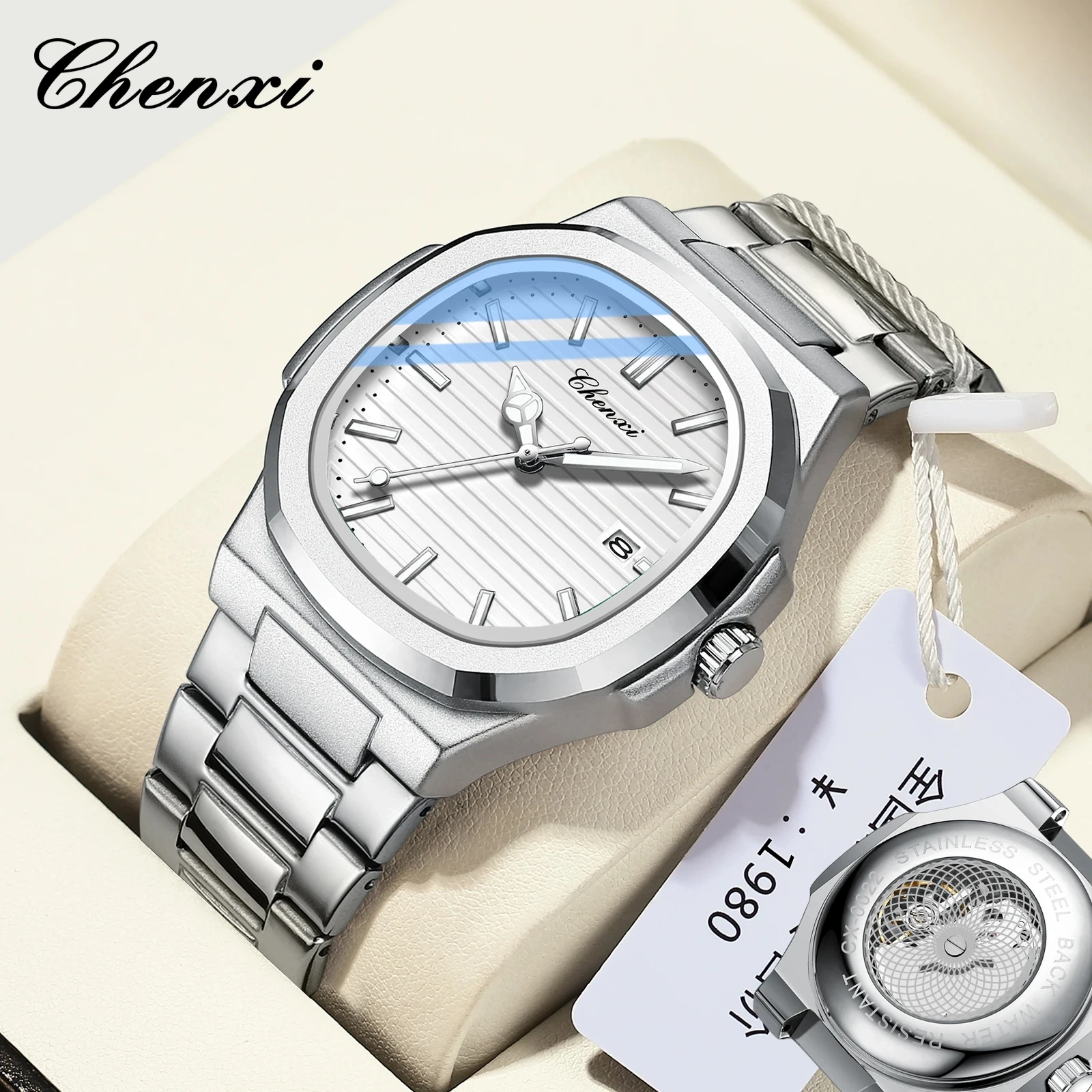 CHENXI 8222 Luxury Stainless Steel Men's Quartz Watch - Waterproof