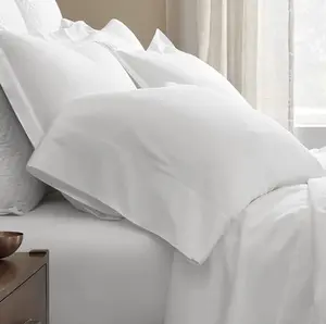 Star Hotel Quality Cotton Pillow Case Plain White Bedding Cushion Cases High Quality Luxury Comfort