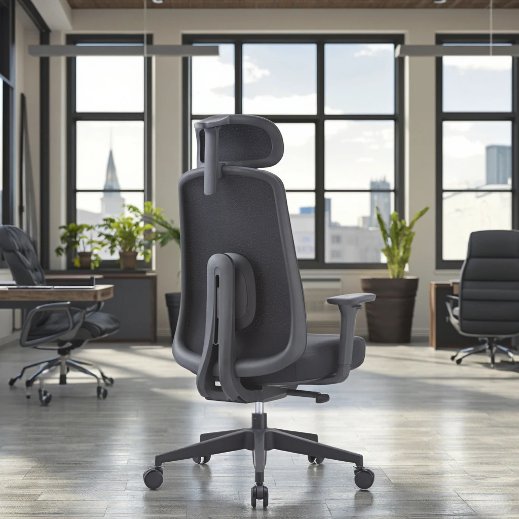 Premium Ergonomic Swivel Chair Multi-Directional Headrest Self-Adaptive Lumbar Support PU 3D Armrests Self-Weight Synchronous 5