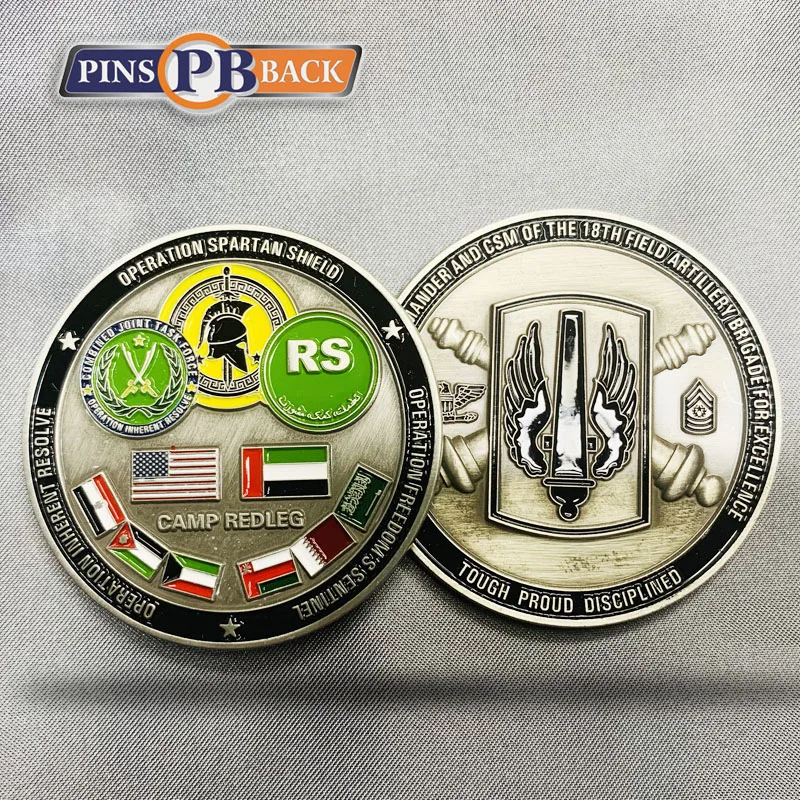 Wholesale Challenge Coin Manufacturer Antique Gold Plating Soft Enamel