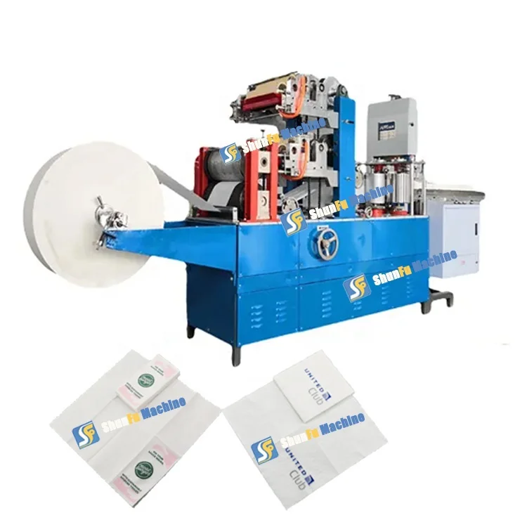 Multi Function Plastic Bag Tissue Papers Packing Use Napkin Paper Making Machine with 2 Color Printing