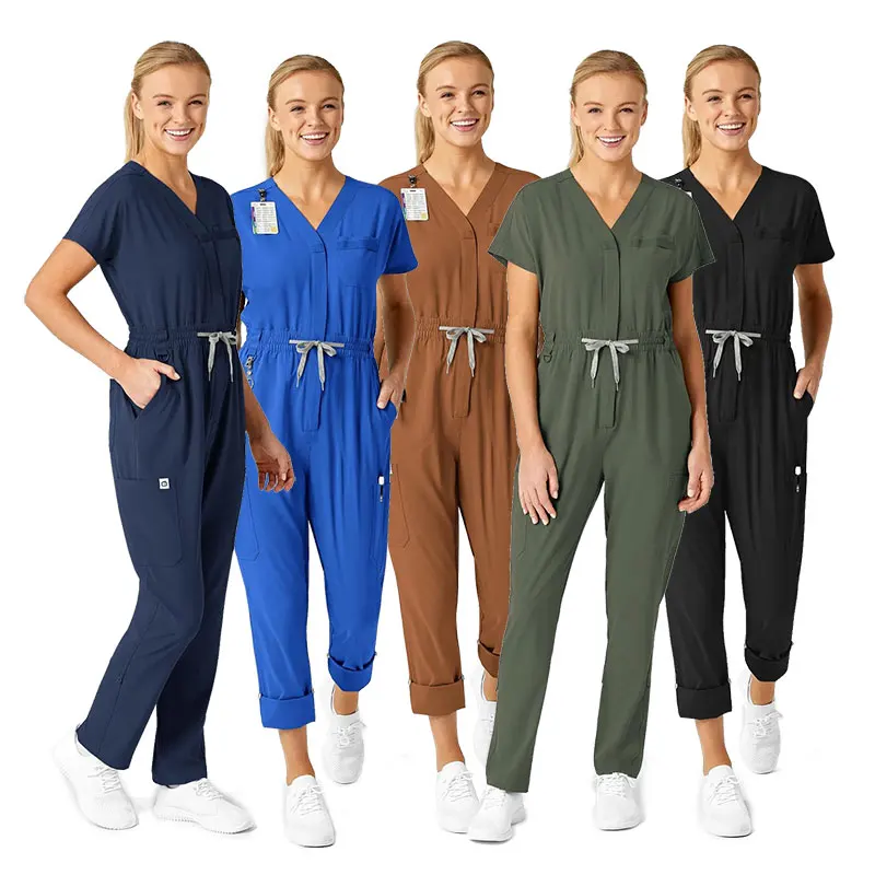 Bestex Customize Royal Blue One Piece Scrub Jumpsuit Medical Scrubs