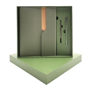 Customizable A5 Leather Notebook Pen Set Portable Office Corporate Gift with Gift Box for Business Use