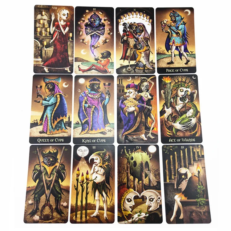 
 Большого размера Золотая колода игральные карты Таро карты с книжным Таро карты с серебряными краями  