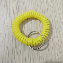 HAMIYELL Stretchy Spiral Wrist Keychain - 2.2 Inch Bright Green Coil, With 1 Inch Key Ring, 6 Pack