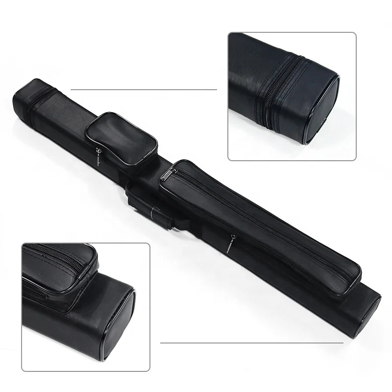 Factory Offer  Billiard Cue Case 2B3S  5 Holes Bag PU Leather  for 2 Pieces Cues  on Sale
