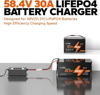 48V 30A LifePO4 リチウムイオンバッテリー充電器、アンダーソンプラグ