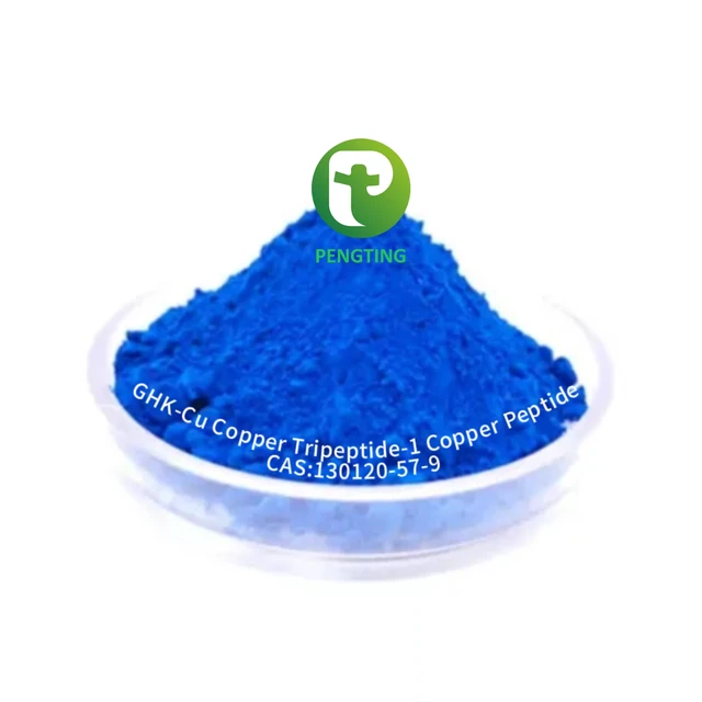 Peptides cosmetics beauty Copper Tripeptide-1 raw materials  99% purity powder Cas 49557-75-7 blue Copper Ghk-cu copper peptide