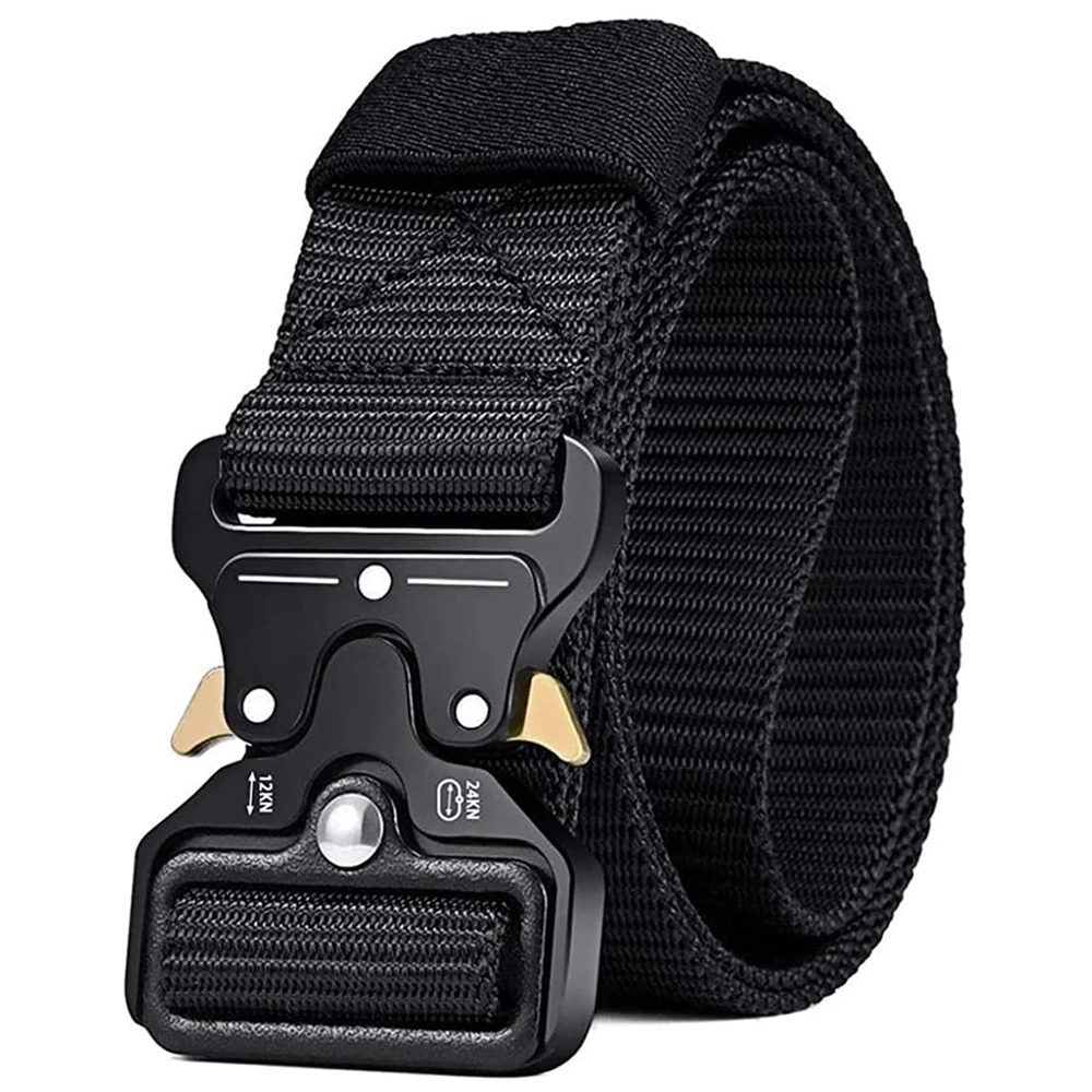Adjustable Training Men Style Work Hiking Riggers Web Belt with Heavy Duty Quick Release Metal Buckle Tactical Belts