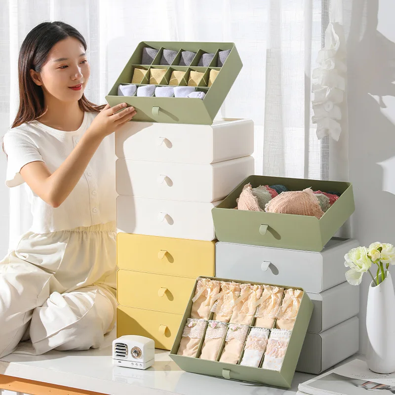 Eco Friendly Plastic Drawer Underwear Box Dormitory Office Small Things Organizer Box Desktop Sundries Storage Box factory