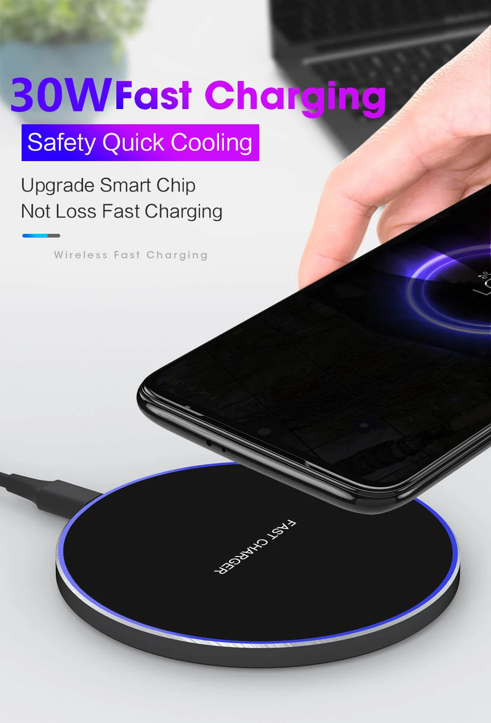 30w Qi Wireless Charger For Iphone 11 12 X Xr Xs Max 8 Fast Wireless Charging For Samsung Phone 9420