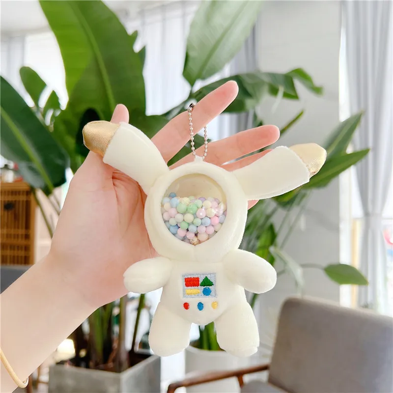 Astronaut Keychain Plush Pendant Cute Space Rabbit with Particles Doll Bag Ornaments Small Gift Plush Toy Accessories