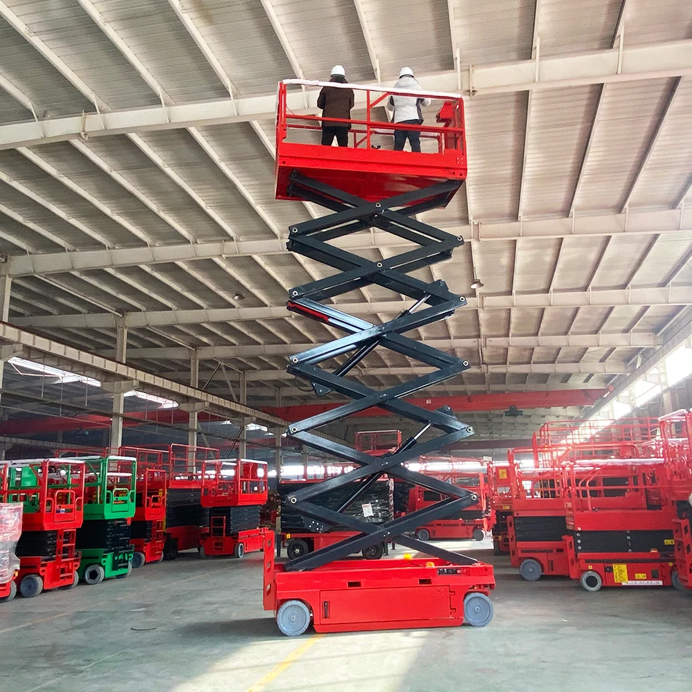 2024 New Mini Battery Powered Man Lift Hydraulic Auto Walking Self Propelled Scissor Lift Platform with Good Price