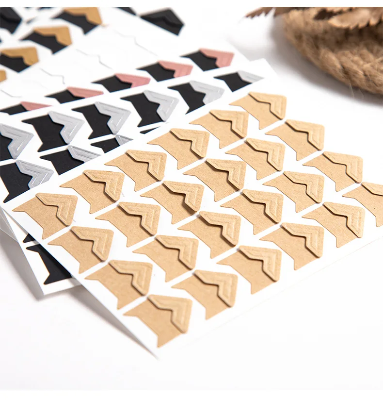 Colorful Photo Corners Stickers For Photo Album Scrapbook Adhesive Acid