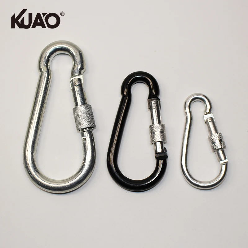 Locking Carabiners Multi Size Metal Spring Loaded Clips for Outdoor Gear Backpack Equipment Attachment