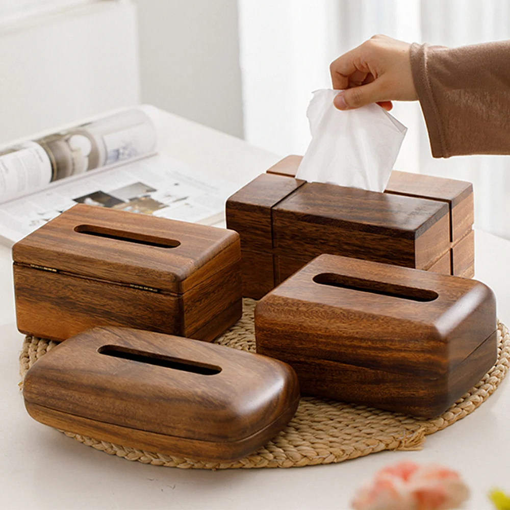 Durable Black Walnut Wood Tissue Box Covers - Stylish & Durable