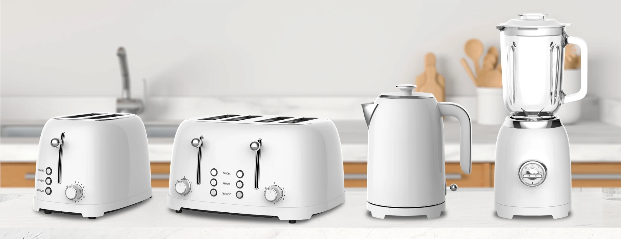 Coffee Machine Electric Home Appliance Sets Retro Toaster Stainless