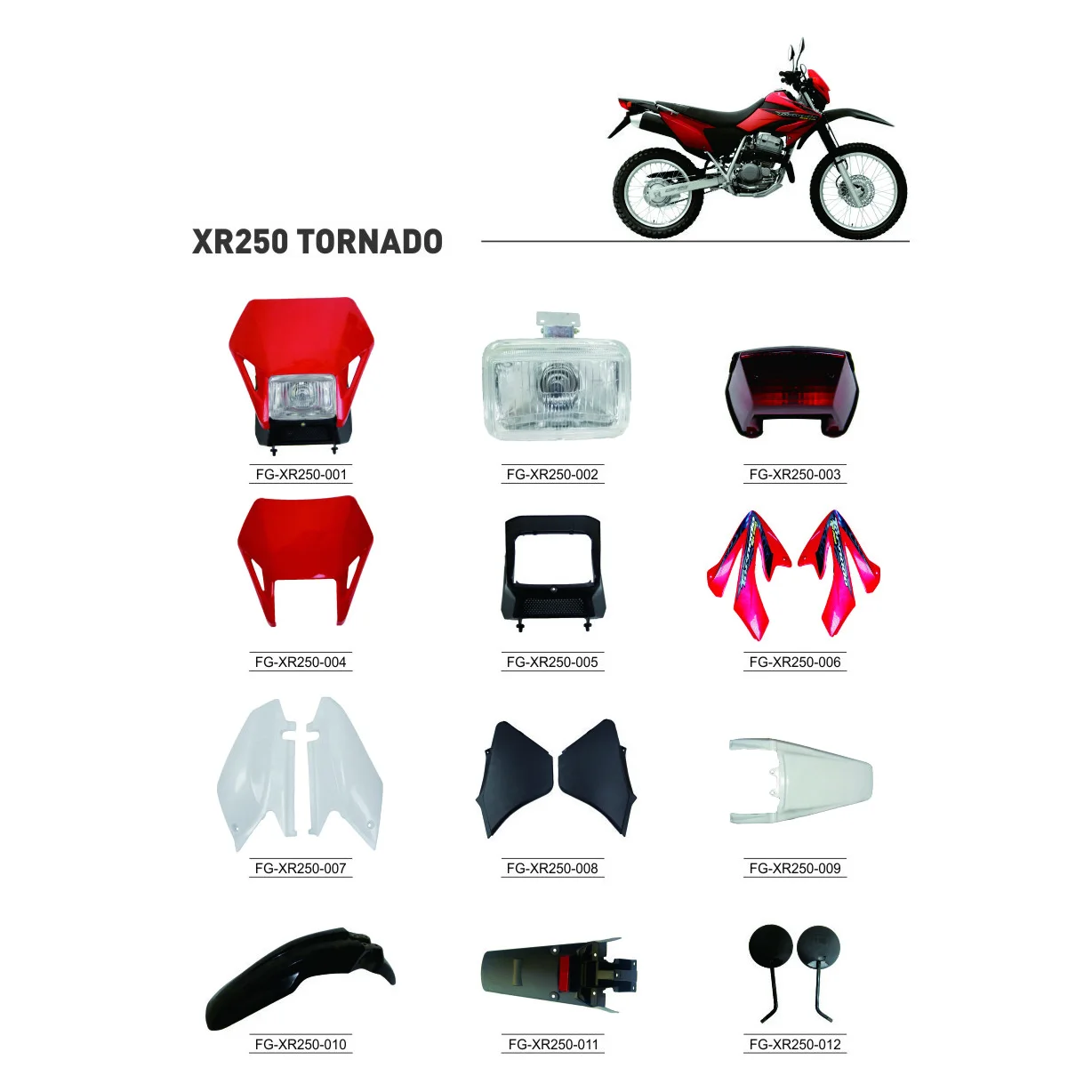 XR250TORNADOモーターサイクルパーツ/ブラジルモーターサイクル