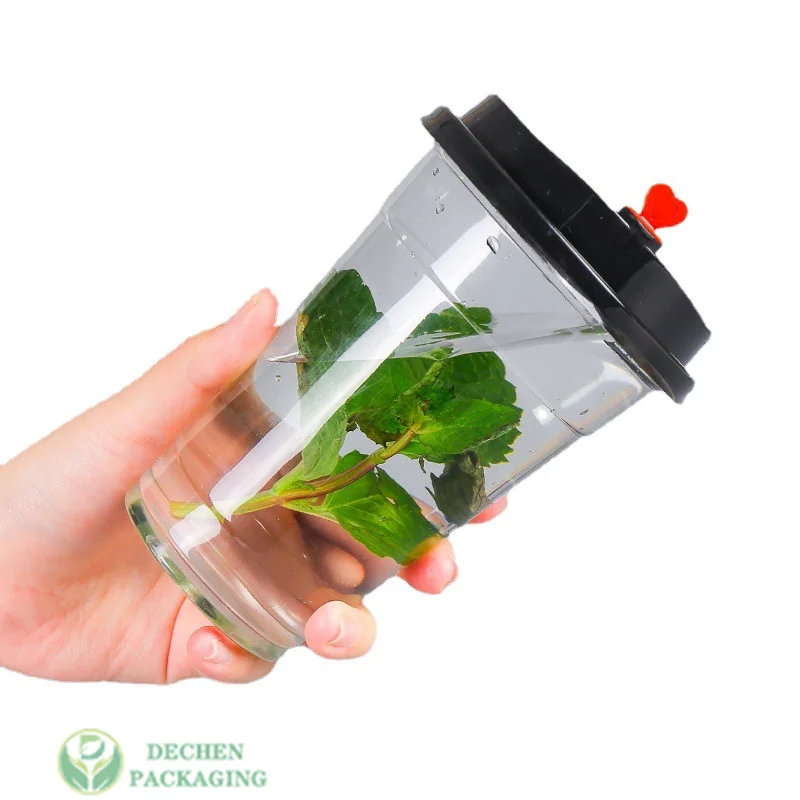 Boba Drink Cups Disposable Plastic Cup With Lid